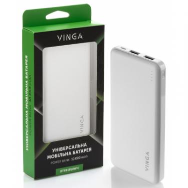 Батарея универсальная Vinga 10000 mAh white Фото 5