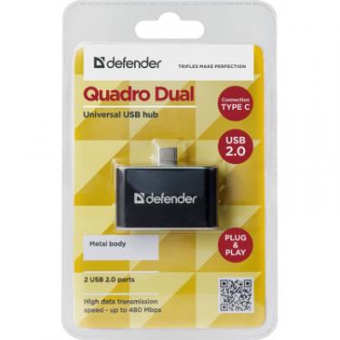 Концентратор Defender Quadro Dual USB3.1 TYPE C - USB2.0, 2 port Фото 2