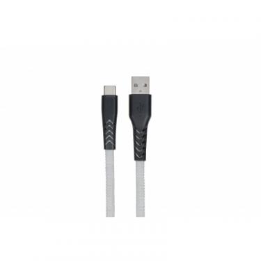Дата кабель 2E USB 2.0 AM to Type-C 1.0m Flat fabric urban, grey Фото