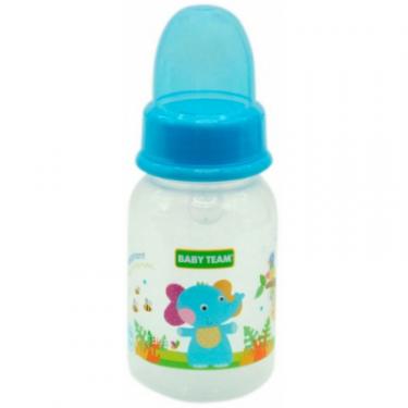 Бутылочка для кормления Baby Team с силиконовой соской, 125 мл голубая Фото 1