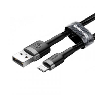 Дата кабель Baseus USB 2.0 AM to Lightning 0.5m Cafule 2.4A grey+blac Фото 1