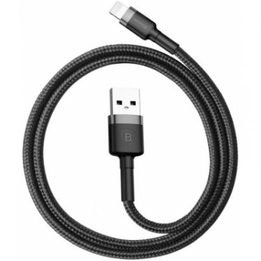 Дата кабель Baseus USB 2.0 AM to Lightning 0.5m Cafule 2.4A grey+blac Фото 3