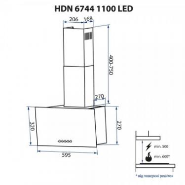 Вытяжка кухонная Minola HDN 6744 BL 1100 LED Фото 10