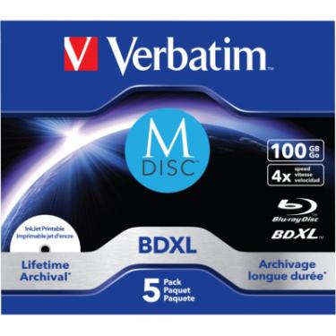 Диск BD Verbatim DL 100GB 4x Lifetime archival M-Disc 5шт Jewel Фото 1