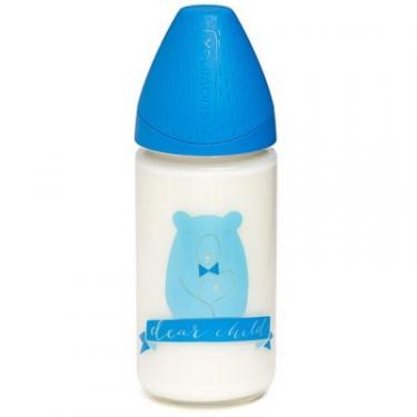 Бутылочка для кормления Suavinex Смысл жизни, 240 мл, стеклянная, синий медведь Фото