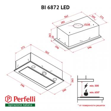 Вытяжка кухонная Perfelli BI 6872 I LED Фото 8