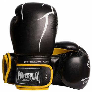 Боксерские перчатки PowerPlay 3018 12oz Black/Yellow Фото