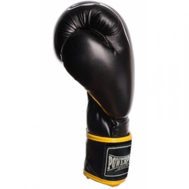 Боксерские перчатки PowerPlay 3018 12oz Black/Yellow Фото 2