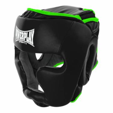 Боксерский шлем PowerPlay 3068 M Black/Green Фото