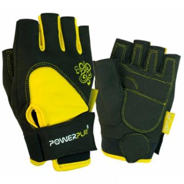 Перчатки для фитнеса PowerPlay 1728D XS Black/Yellow Фото
