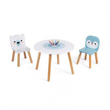 Детский стол Janod и 2 стульчика Мишка и пингвин Фото 1