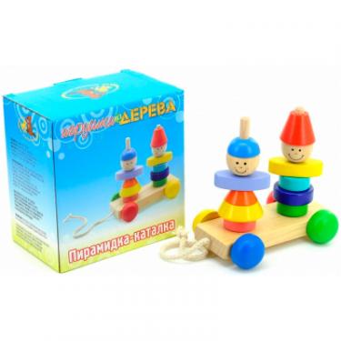 Развивающая игрушка Мир деревянных игрушек Пирамидка-каталка Мальчик и девочка Фото 4