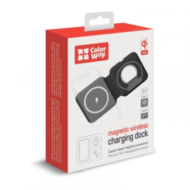 Зарядное устройство ColorWay MagSafe Duo Charger 15W for iPhone (Black) Фото 2