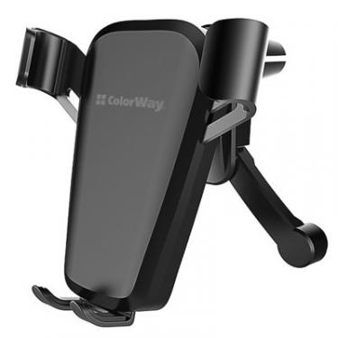 Универсальный автодержатель ColorWay Soft Touch Gravity Holder Black Фото 3
