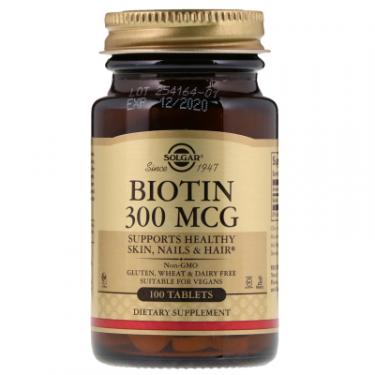 Витамин Solgar Біотин (В7) 300 мкг, 100 таблеток Фото