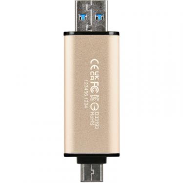USB флеш накопитель Transcend 256GB JetFlash 930 Gold-Black USB 3.2/Type-C Фото 6
