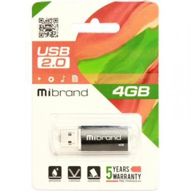 USB флеш накопитель Mibrand 4GB Cougar Black USB 2.0 Фото 2