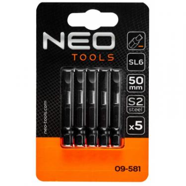 Набор бит Neo Tools ударних 50 мм, SL6-5 шт., сталь S2 Фото 1