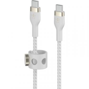 Дата кабель Belkin USB-C to USB-C 1.0m BRAIDED SILICONE white Фото 1