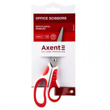 Ножницы Axent Shell, 18 см, біло-червоні Фото 1