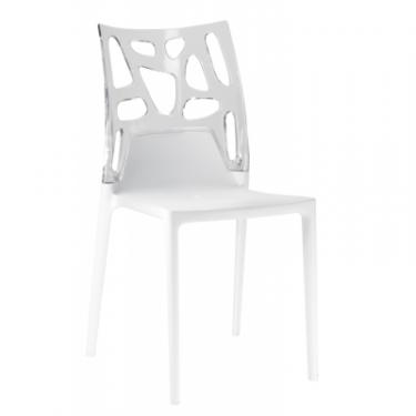 Кухонный стул PAPATYA ego-rock, сидіння біле, верх прозоро-чистий Фото