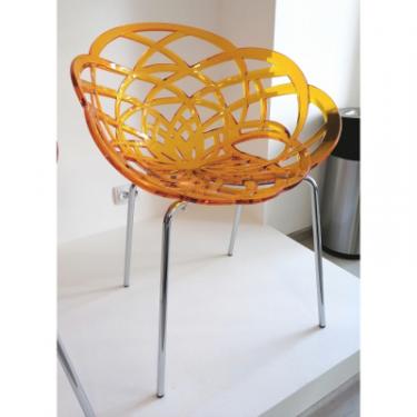 Кухонный стул PAPATYA flora ml сидіння прозоро-димчате, колір 38, хромов Фото 1