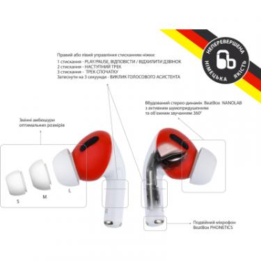 Наушники BeatBox PODS PRO 1 Wireless Charging White-Red Фото 1