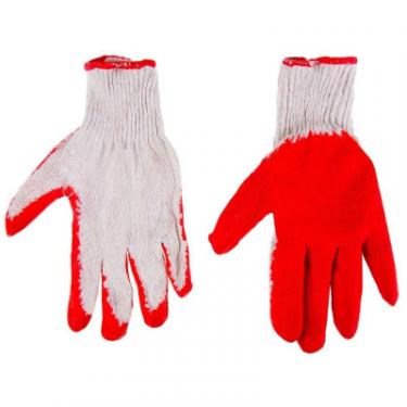 Защитные перчатки Top Tools бавовна, гумове покриття, червоні, р.9 Фото