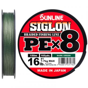 Шнур Sunline Siglon PE х8 300m 1.2/0.187mm 20lb/9.2kg Dark Gree Фото