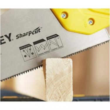 Ножовка Stanley SHARPCUT із загартованими зубами, L380мм, 7 tpi. Фото 2