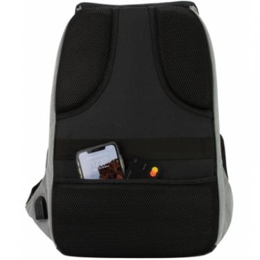Рюкзак школьный Optima 18.5" USB Anti-Theft унісекс 0.7 кг 16-25 л Сірий Фото 1