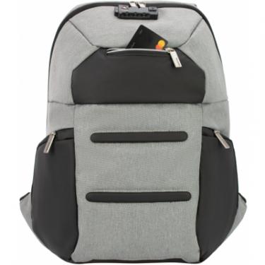 Рюкзак школьный Optima 18.5" USB Anti-Theft унісекс 0.7 кг 16-25 л Сірий Фото 3