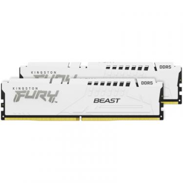 Модуль памяти для компьютера Kingston Fury (ex.HyperX) DDR5 32GB (2x16GB) 6000 MHz Beast EXPO White Фото 1