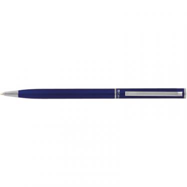 Ручка шариковая Cabinet Canoe Синя, корпус синій із сріблястим Фото