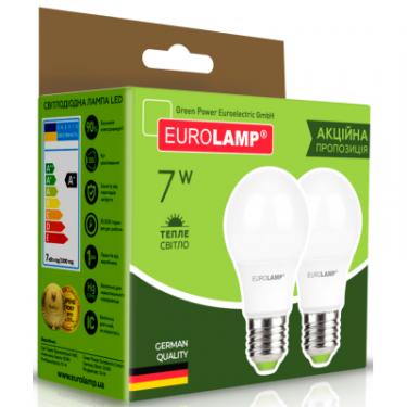 Лампочка Eurolamp LED A60 7W E27 3000K 220V акция 1+1 Фото 2