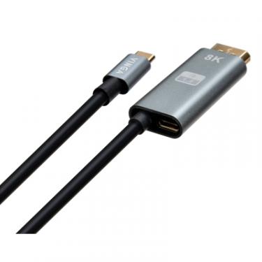 Кабель мультимедийный Vinga USB-C to DisplayPort 1.5m v1.4 8K60Hz PD 100W port Фото 1