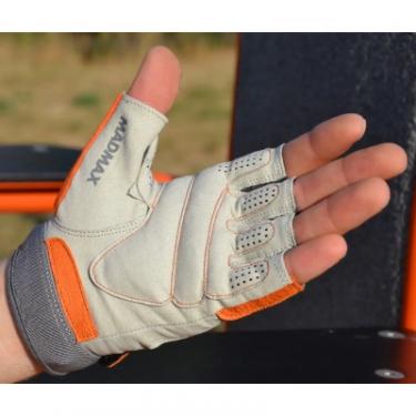 Перчатки для фитнеса MadMax MFG-850 Crazy Grey/Orange S Фото 4
