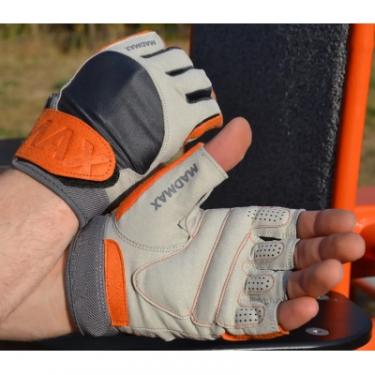 Перчатки для фитнеса MadMax MFG-850 Crazy Grey/Orange S Фото 5
