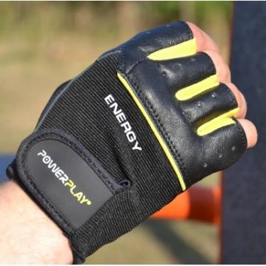 Перчатки для фитнеса PowerPlay 9058 Energy чорно-жовті S Фото 1