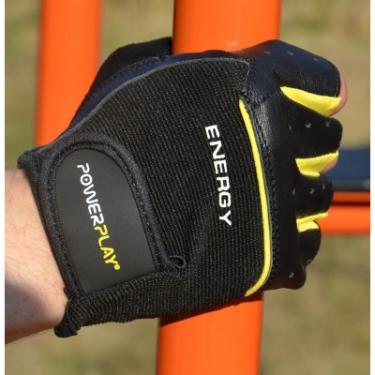 Перчатки для фитнеса PowerPlay 9058 Energy чорно-жовті S Фото 4