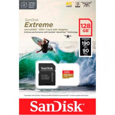 Карта памяти SanDisk 128GB microSD class 10 UHS-I Extreme For Action Ca Фото 4
