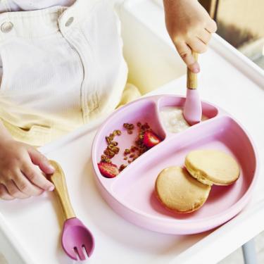 Набор детской посуды MinikOiOi Dig In ложка та виделка силіконові Mineral Blue Фото 5