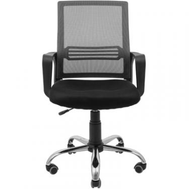 Офисное кресло Richman Джина Хром Піастра Сітка чорна + сіра Фото 1