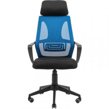 Офисное кресло Richman Профі Пластик Піастра Сітка чорна + синя Фото 1