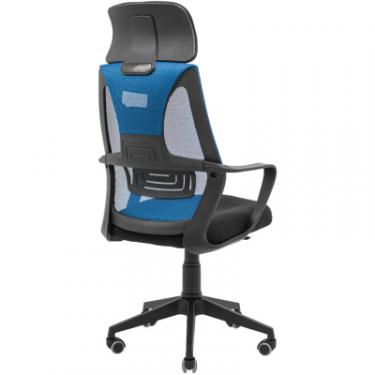 Офисное кресло Richman Профі Пластик Піастра Сітка чорна + синя Фото 3