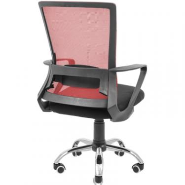 Офисное кресло Richman Робін Хром Піастра Сітка чорна + червона Фото 3