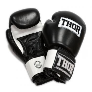 Боксерские перчатки Thor Sparring Шкіра 12oz Чорно-білі Фото