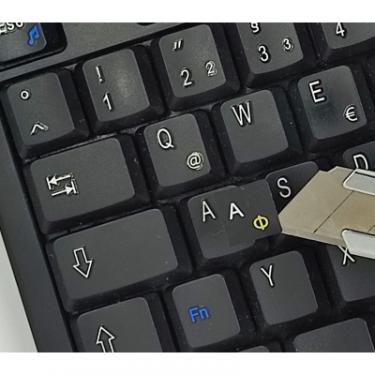 Наклейка на клавиатуру BestKey непрозора чорна, 68, жовтий Фото 2