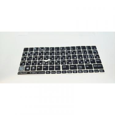 Наклейка на клавиатуру BestKey непрозора чорна, 76, білий Фото 1