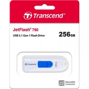 USB флеш накопитель Transcend 256GB JetFlash 790 White USB 3.1 Фото 4